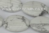 CWB68 15.5 inches 20*30mm carved oval natural white howlite beads