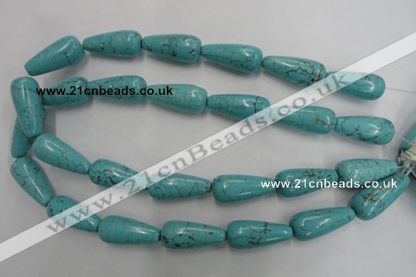 CWB680 15.5 inches 13*30mm teardrop howlite turquoise beads wholesale