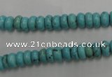 CWB682 15.5 inches 3*7mm rondelle howlite turquoise beads wholesale