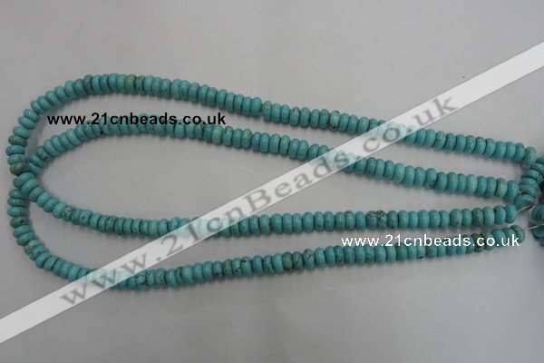 CWB682 15.5 inches 3*7mm rondelle howlite turquoise beads wholesale