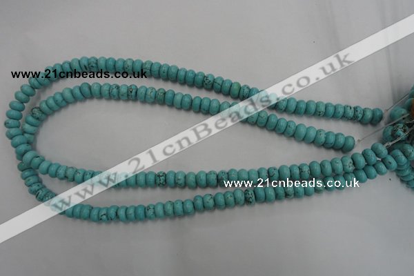 CWB683 15.5 inches 4*7mm rondelle howlite turquoise beads wholesale