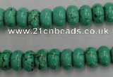 CWB685 15.5 inches 6*10mm rondelle howlite turquoise beads wholesale