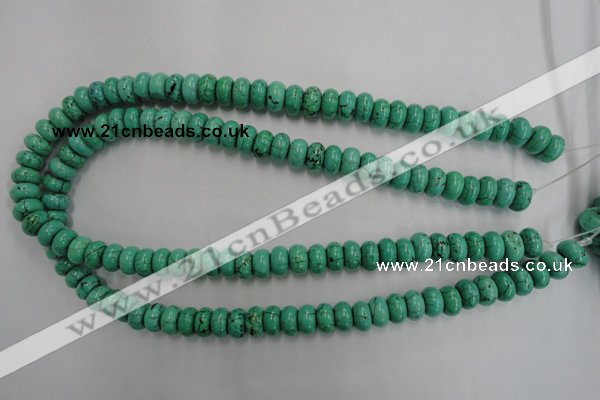 CWB685 15.5 inches 6*10mm rondelle howlite turquoise beads wholesale