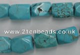 CWB688 15.5 inches 10*14mm faceted nuggets howlite turquoise beads