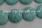 CWB706 15.5 inches 18mm flat round howlite turquoise beads