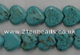 CWB715 15.5 inches 12*12mm heart howlite turquoise beads wholesale