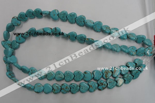 CWB715 15.5 inches 12*12mm heart howlite turquoise beads wholesale