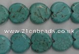 CWB716 15.5 inches 14*14mm heart howlite turquoise beads wholesale