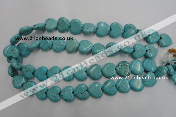 CWB718 15.5 inches 18*18mm heart howlite turquoise beads wholesale