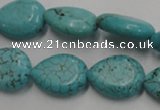 CWB724 15.5 inches 13*18mm flat teardrop howlite turquoise beads