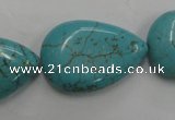 CWB728 15.5 inches 20*30mm flat teardrop howlite turquoise beads