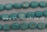 CWB730 15.5 inches 6*10mm oval howlite turquoise beads wholesale