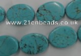 CWB734 15.5 inches 13*18mm oval howlite turquoise beads wholesale