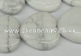 CWB74 15.5 inches 26*26mm carved heart natural white howlite beads