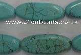 CWB741 15.5 inches 12*30mm marquise howlite turquoise beads wholesale