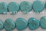 CWB748 15.5 inches 14*14mm triangle howlite turquoise beads wholesale