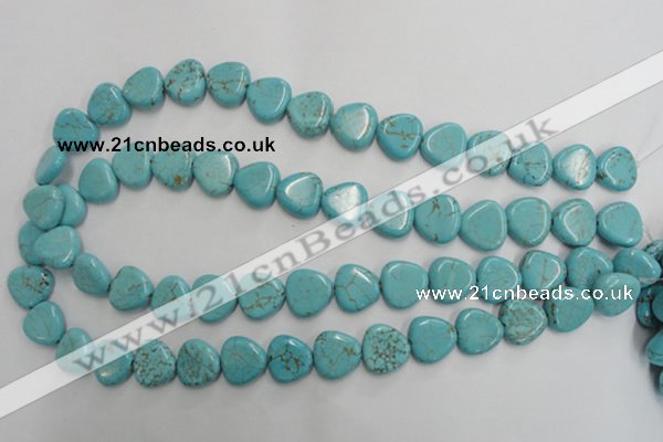 CWB748 15.5 inches 14*14mm triangle howlite turquoise beads wholesale