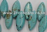 CWB755 Top-drilled 10*24mm marquise howlite turquoise beads wholesale