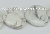 CWB76 15.5 inches 30*30mm heart natural white howlite beads