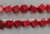 CWB761 15.5 inches 6*6mm cube howlite turquoise beads wholesale