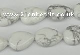 CWB80 15.5 inches 13*18mm flat teardrop natural white howlite beads