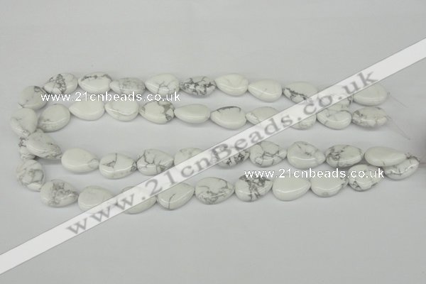 CWB80 15.5 inches 13*18mm flat teardrop natural white howlite beads