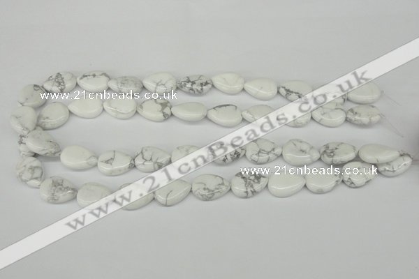 CWB80 15.5 inches 13*18mm flat teardrop natural white howlite beads