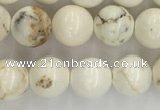 CWB801 15.5 inches 6mm round white howlite turquoise beads