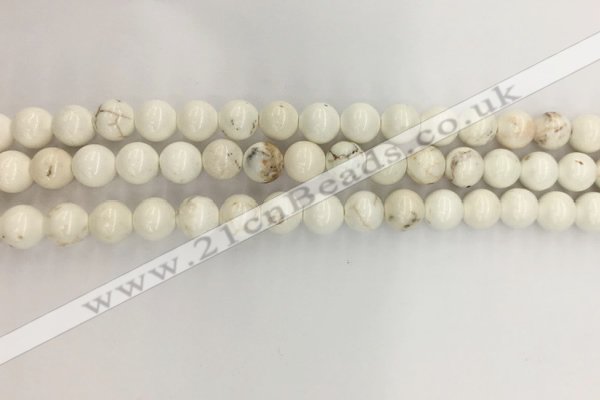 CWB801 15.5 inches 6mm round white howlite turquoise beads