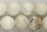 CWB802 15.5 inches 8mm round white howlite turquoise beads