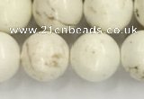 CWB803 15.5 inches 10mm round white howlite turquoise beads