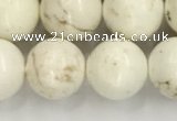 CWB803 15.5 inches 10mm round white howlite turquoise beads