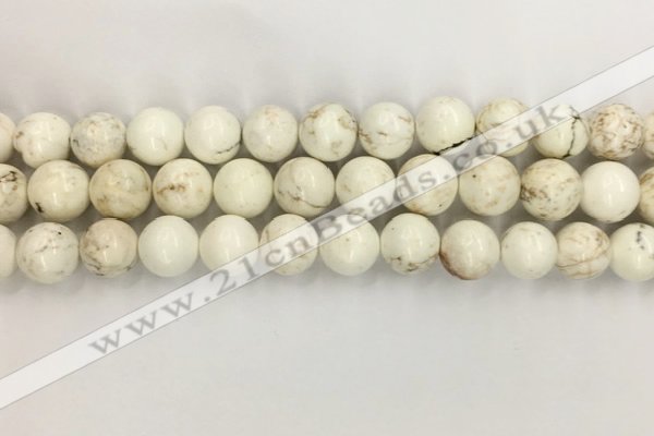 CWB803 15.5 inches 10mm round white howlite turquoise beads