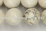 CWB804 15.5 inches 12mm round white howlite turquoise beads