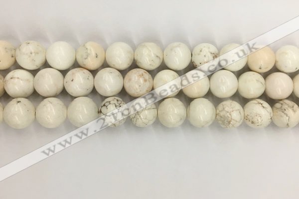 CWB804 15.5 inches 12mm round white howlite turquoise beads