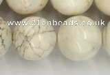 CWB805 15.5 inches 14mm round white howlite turquoise beads