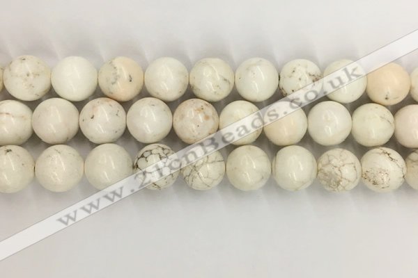 CWB805 15.5 inches 14mm round white howlite turquoise beads