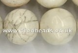 CWB807 15.5 inches 18mm round white howlite turquoise beads