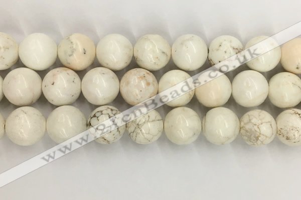 CWB807 15.5 inches 18mm round white howlite turquoise beads