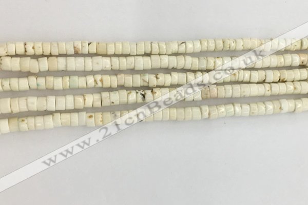 CWB820 15.5 inches 2*4mm tyre howlite turquoise beads wholesale