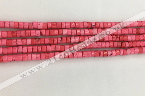 CWB823 15.5 inches 2*4mm tyre howlite turquoise beads wholesale