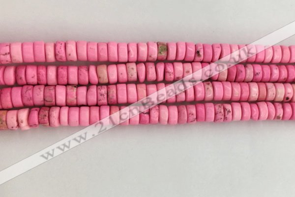 CWB837 15.5 inches 3*6mm tyre howlite turquoise beads wholesale