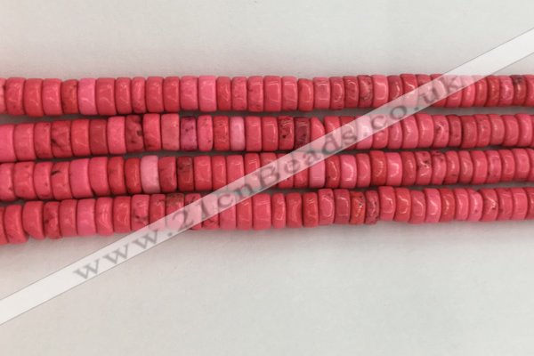 CWB838 15.5 inches 3*6mm tyre howlite turquoise beads wholesale