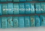 CWB840 15.5 inches 3*6mm tyre howlite turquoise beads wholesale