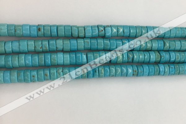 CWB840 15.5 inches 3*6mm tyre howlite turquoise beads wholesale