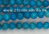 CWB856 15.5 inches 3mm round howlite turquoise beads wholesale