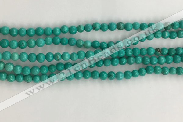 CWB863 15.5 inches 4mm round howlite turquoise beads wholesale