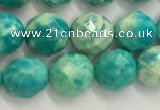 CWB880 15.5 inches 4mm faceted round howlite turquoise beads