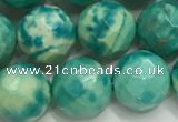 CWB882 15.5 inches 8mm round faceted howlite turquoise beads