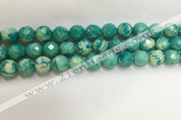 CWB882 15.5 inches 8mm round faceted howlite turquoise beads